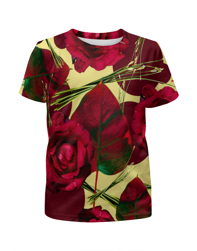 Printio Футболка с полной запечаткой для девочек Красные розы printio футболка с полной запечаткой для девочек сон розы