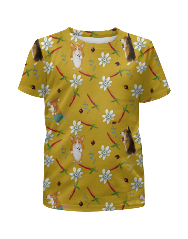 Printio Футболка с полной запечаткой для девочек Летний корги printio футболка с полной запечаткой для девочек летний пингвин в венке