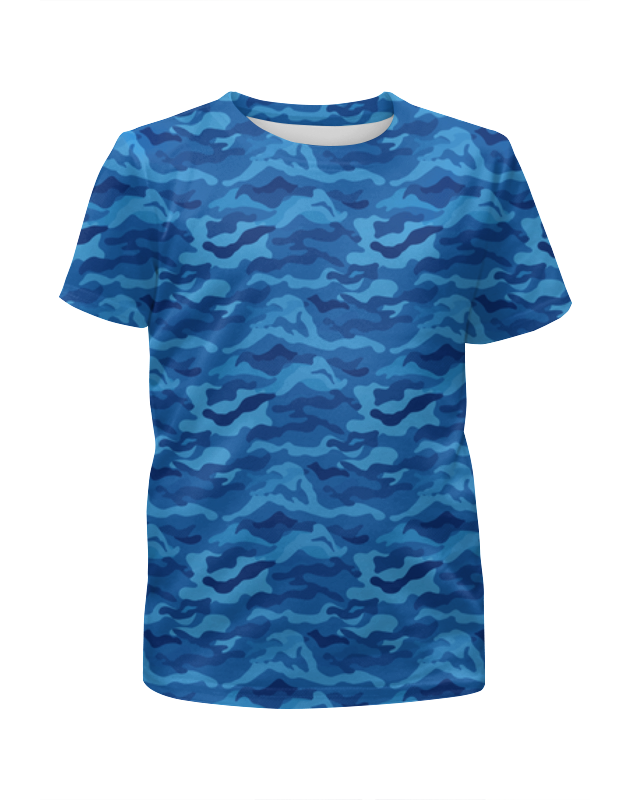 Printio Футболка с полной запечаткой для девочек Камуфляж синий printio футболка с полной запечаткой для девочек большая волна