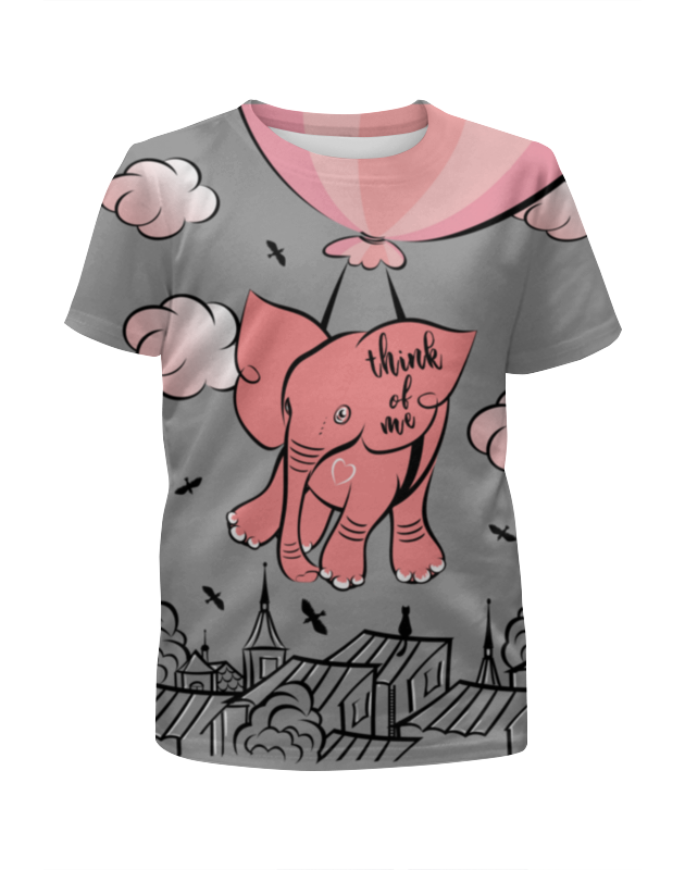 Printio Футболка с полной запечаткой для девочек Розовый слоник printio футболка с полной запечаткой для мальчиков кот и зайка на воздушном шаре парные футболки