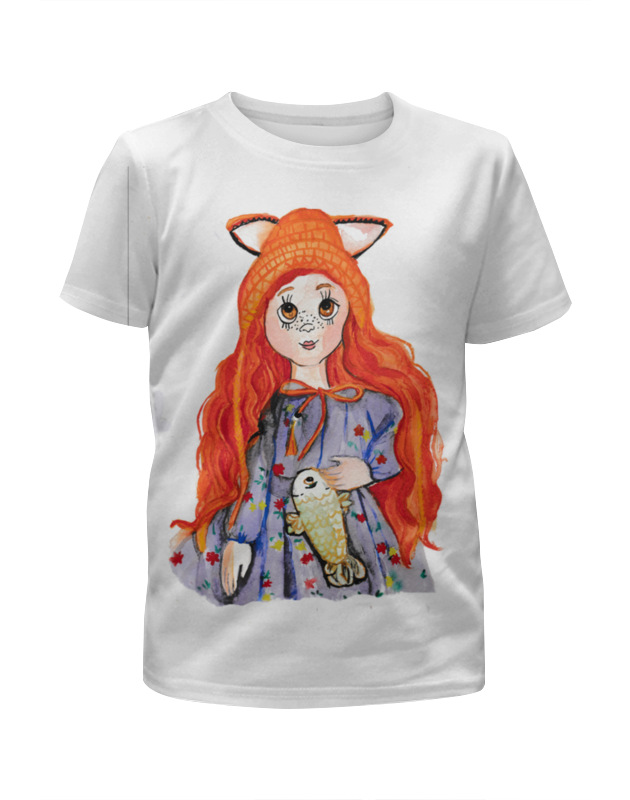 Printio Футболка с полной запечаткой для девочек Куколка лисичка printio футболка с полной запечаткой для девочек рыжий кот