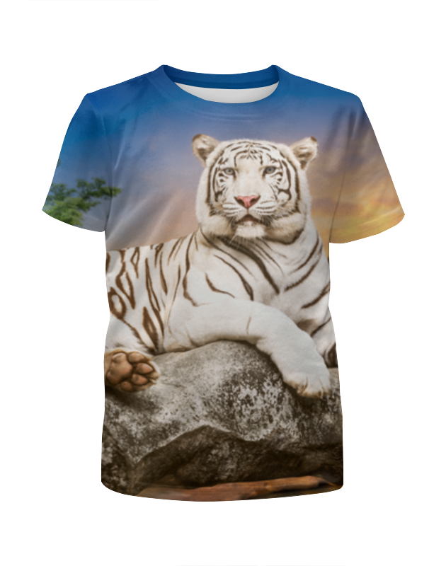 Printio Футболка с полной запечаткой для девочек Белый тигр printio футболка с полной запечаткой для девочек уссурийский тигр 2