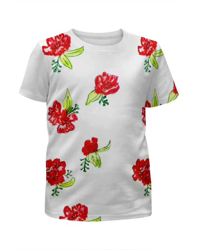 Printio Футболка с полной запечаткой для девочек Футболка красные цветы printio футболка с полной запечаткой мужская красные цветы