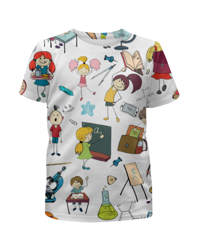 Printio Футболка с полной запечаткой для девочек Школьная printio футболка с полной запечаткой для девочек девочки под зонтом дождикэ