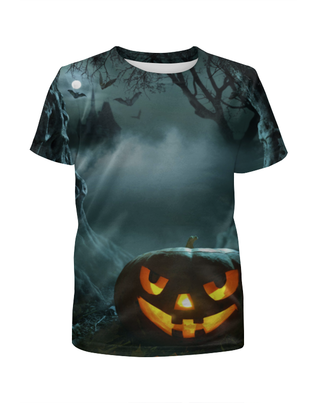 printio футболка с полной запечаткой для девочек halloween moon Printio Футболка с полной запечаткой для девочек Хеллоуин / halloween