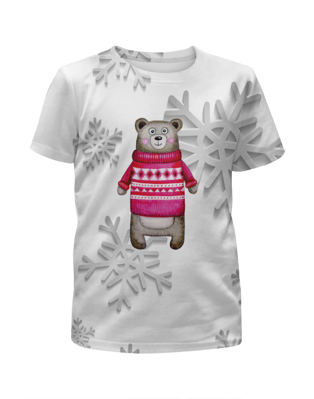 Printio Футболка с полной запечаткой для девочек Медведь printio футболка с полной запечаткой для девочек влюблённый медведь
