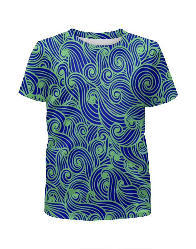Printio Футболка с полной запечаткой для девочек Морская волна printio футболка с полной запечаткой мужская морская волна