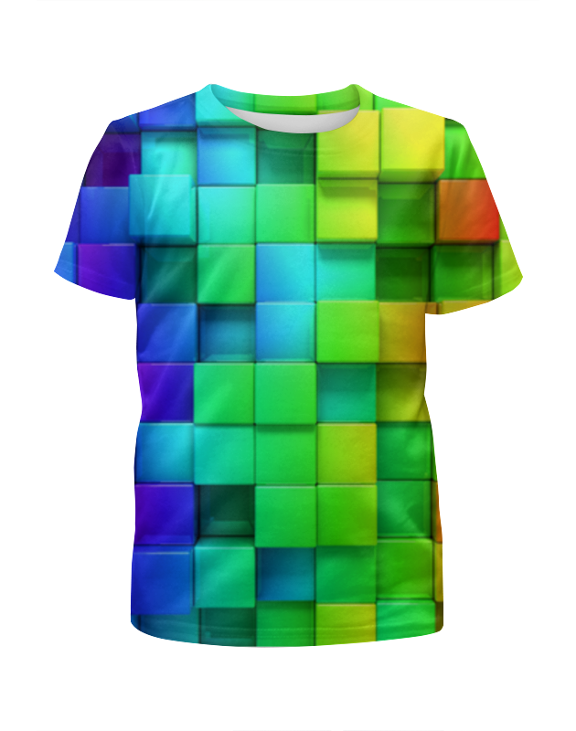 Printio Футболка с полной запечаткой для девочек Кубики printio футболка с полной запечаткой для девочек кубики красками
