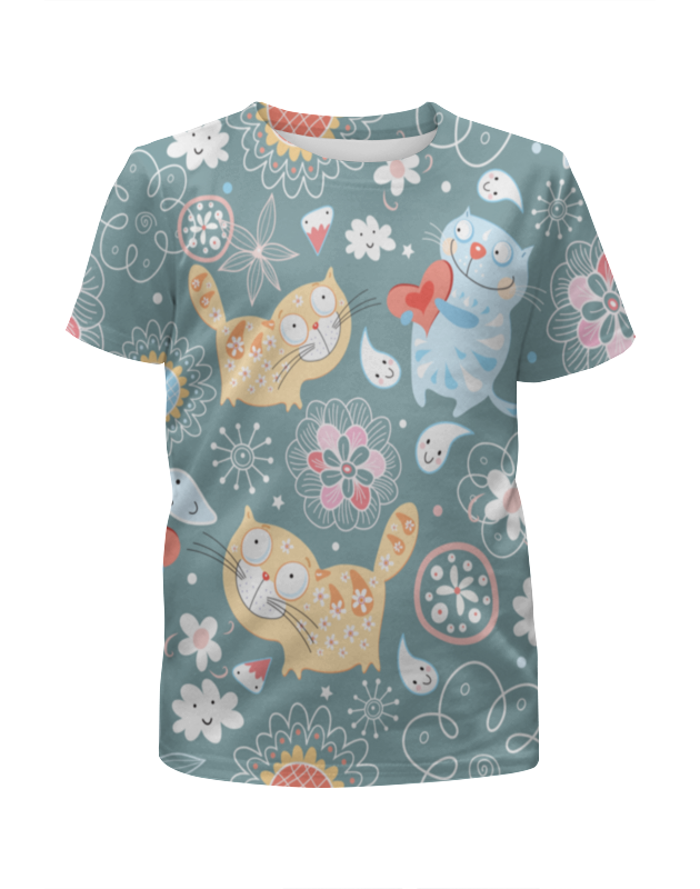Printio Футболка с полной запечаткой для девочек Котики printio футболка с полной запечаткой для девочек собачки и котята
