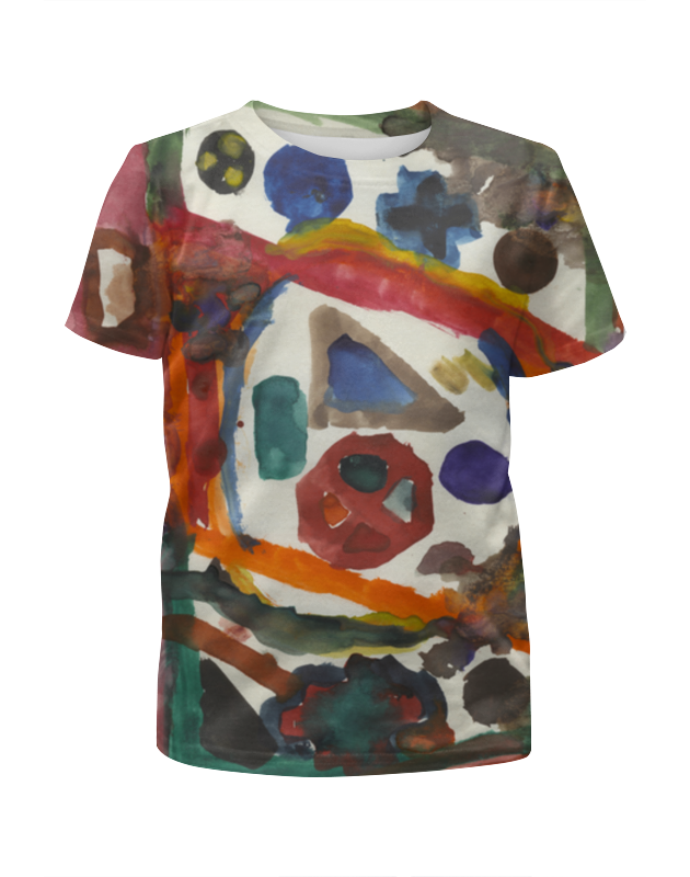 Printio Футболка с полной запечаткой для девочек Рисунки акварелью, геометрические фигуры printio футболка с полной запечаткой для девочек футболка финская тема