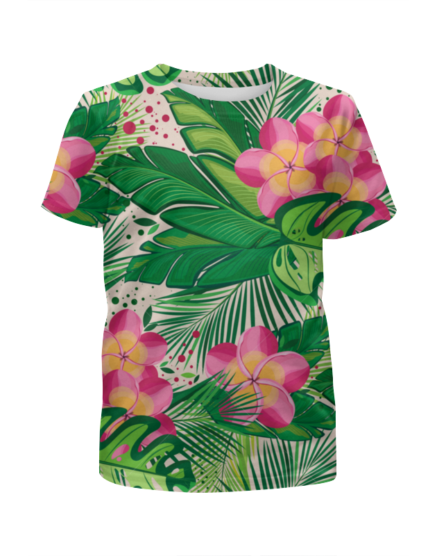 Printio Футболка с полной запечаткой для девочек Тропические букеты printio футболка с полной запечаткой для девочек букеты роз
