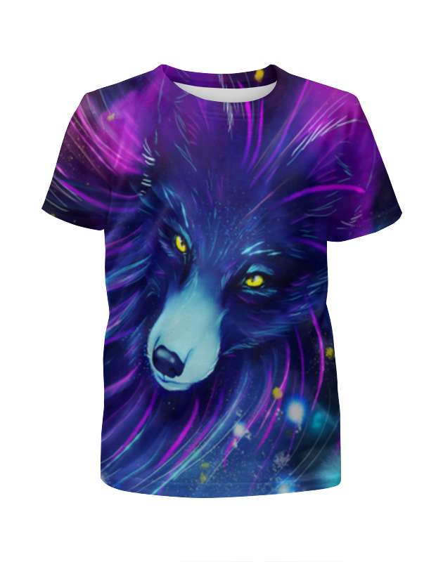 Printio Футболка с полной запечаткой для девочек Волк в неоне printio футболка с полной запечаткой мужская волк в неоне