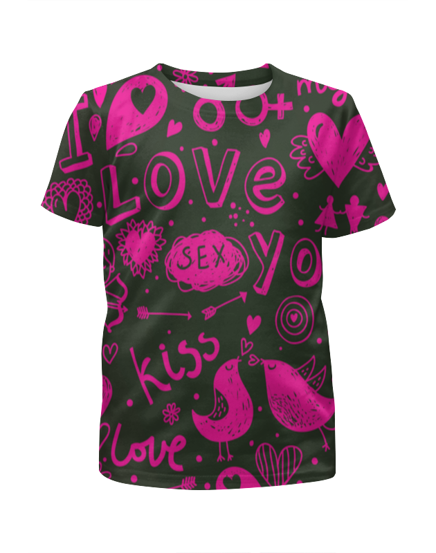 Printio Футболка с полной запечаткой для девочек Love kiss printio футболка с полной запечаткой женская love kiss