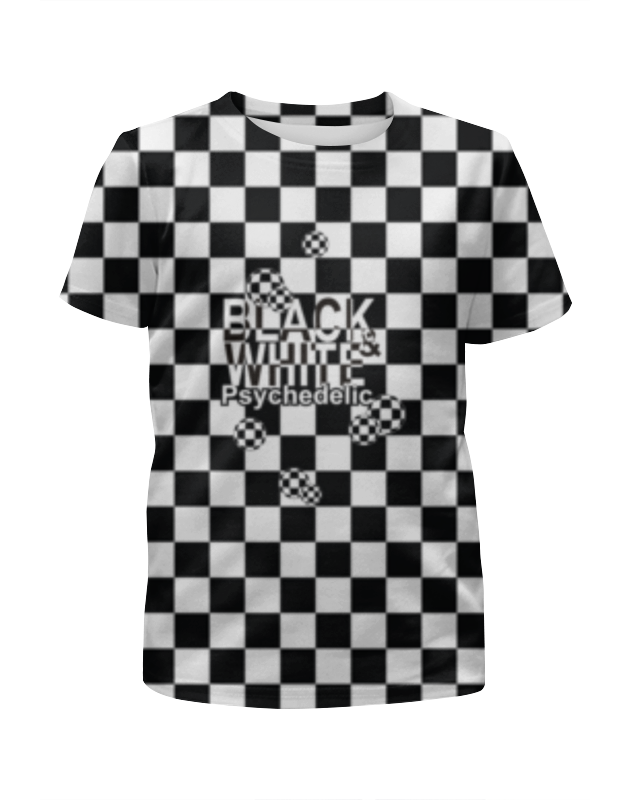 Printio Футболка с полной запечаткой для девочек Черно-белая психоделика. printio футболка с полной запечаткой женская black and white doodles