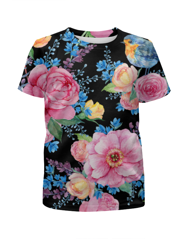 Printio Футболка с полной запечаткой для девочек Цветы printio футболка с полной запечаткой для девочек цветы мака