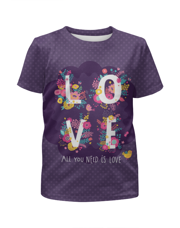 Printio Футболка с полной запечаткой для девочек All you need is love. парные футболки printio футболки парные all you need is love