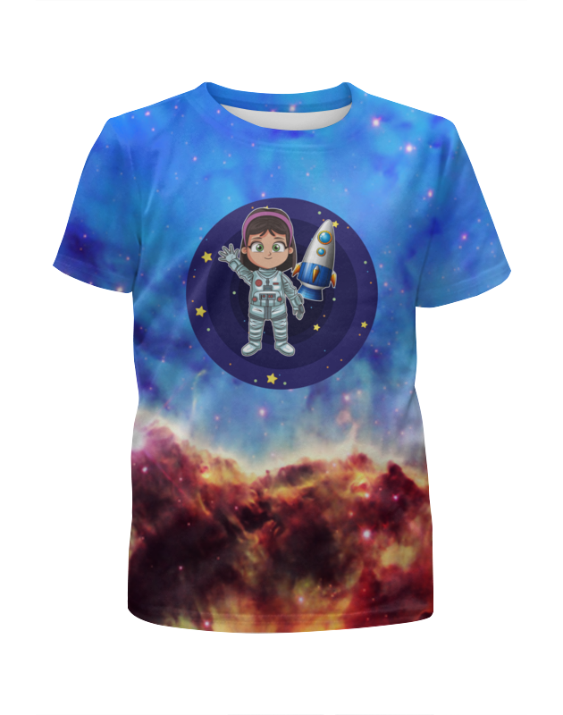 Printio Футболка с полной запечаткой для девочек Космос printio футболка с полной запечаткой для девочек космос розовый