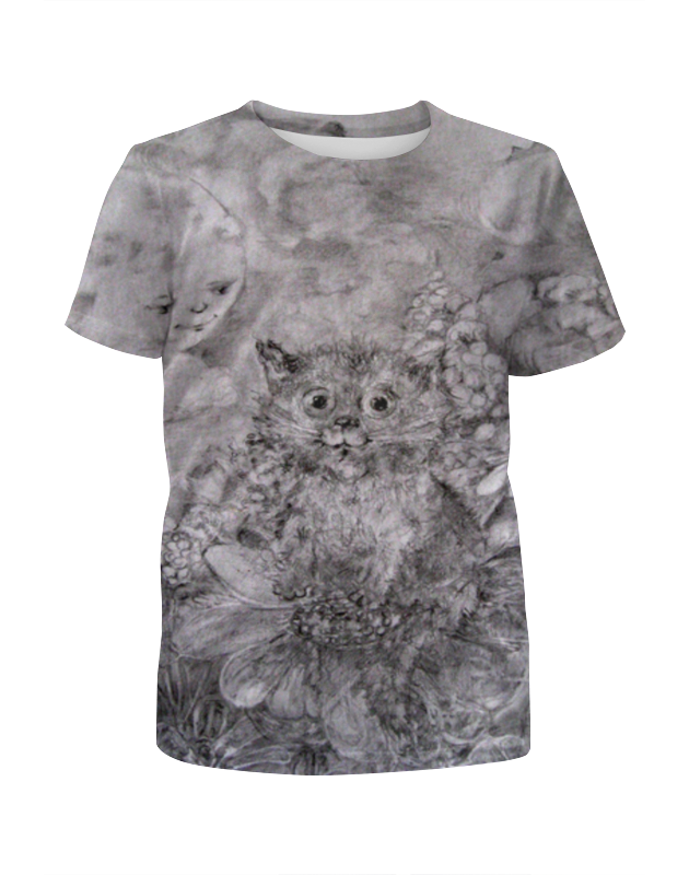 printio футболка с полной запечаткой для девочек кот гангстер Printio Футболка с полной запечаткой для девочек Лунный котенок