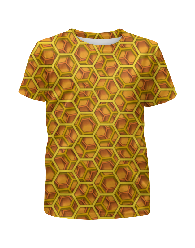 Printio Футболка с полной запечаткой для девочек Соты, полные меда printio футболка с полной запечаткой для девочек геометрический орнамент