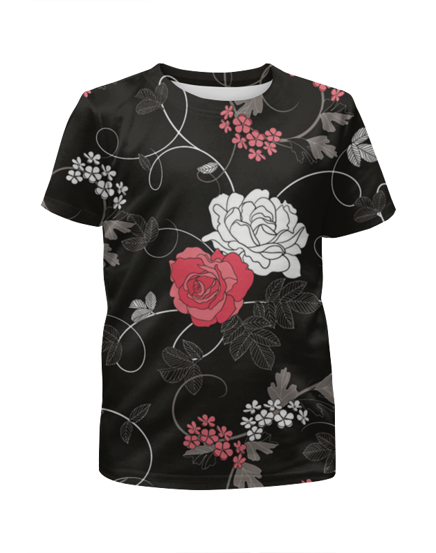 Printio Футболка с полной запечаткой для девочек Красная и белая розы printio футболка с полной запечаткой для девочек сон розы