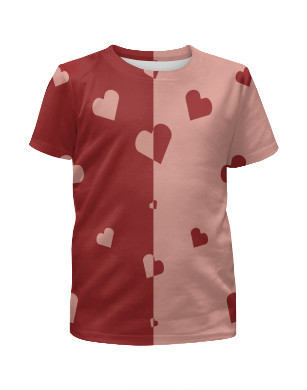 printio футболка с полной запечаткой для девочек белые сердечки Printio Футболка с полной запечаткой для девочек Сердечки