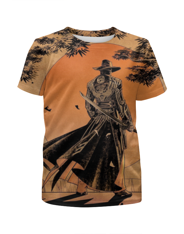 printio футболка с полной запечаткой для девочек owl samurai сова самурай Printio Футболка с полной запечаткой для девочек Самурай