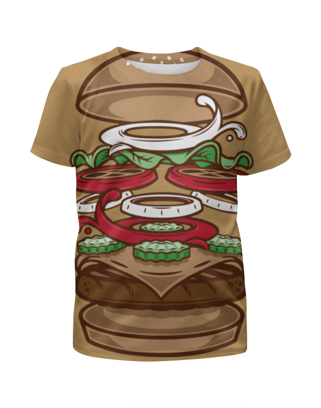 Printio Футболка с полной запечаткой для девочек Burger/бургер printio футболка с полной запечаткой для девочек diet burger бургер