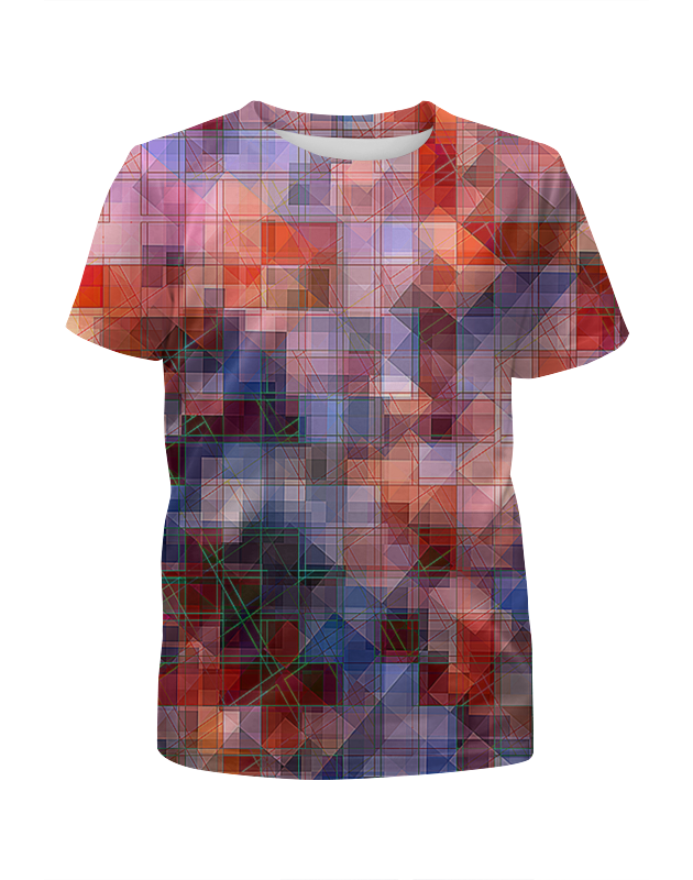 Printio Футболка с полной запечаткой для девочек Пиксель-арт. разноцветный паттерн