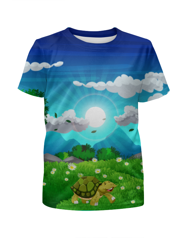 Printio Футболка с полной запечаткой для девочек Черепаха на лугу printio футболка с полной запечаткой для мальчиков черепаха на лугу