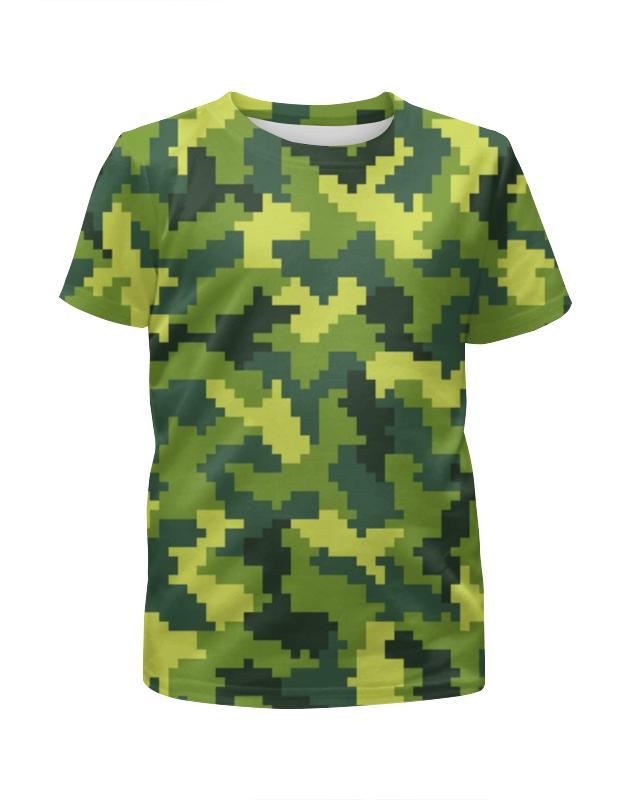Printio Футболка с полной запечаткой для девочек Green camouflage