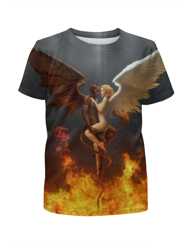 Printio Футболка с полной запечаткой для девочек Демон и ангел printio футболка с полной запечаткой для девочек ангел и сердце