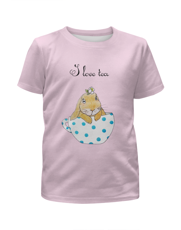 Printio Футболка с полной запечаткой для девочек Крольченок в чашке printio футболка с полной запечаткой для девочек кролик