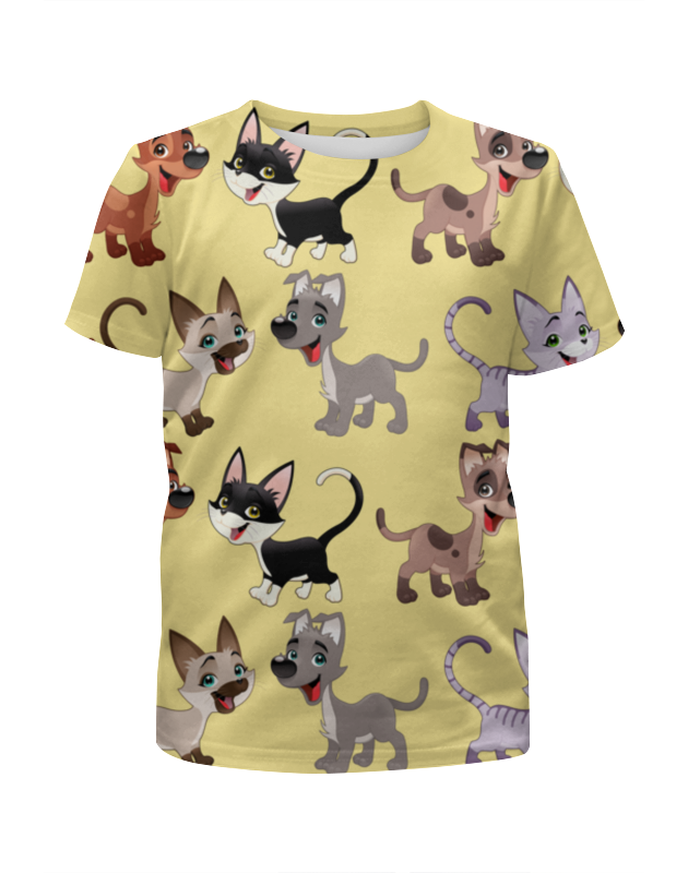 Printio Футболка с полной запечаткой для девочек Котёнок и щенок printio футболка с полной запечаткой для девочек котёнок