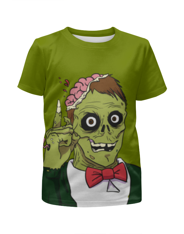 Printio Футболка с полной запечаткой для девочек Зомби хеллоуин мужская футболка лужайка поляна с цветами и бабочкой s зеленый
