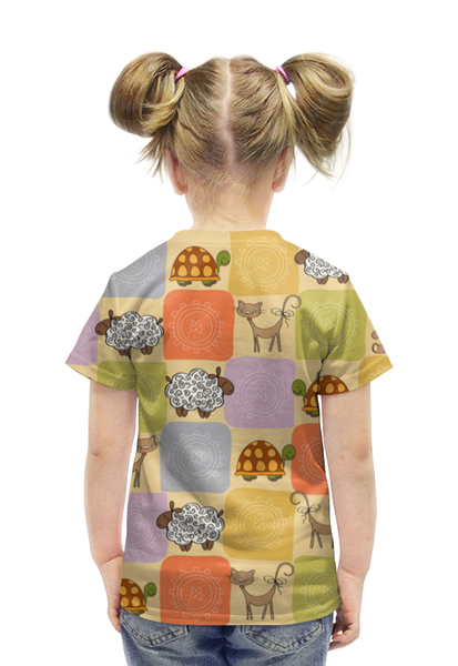 Заказать детскую футболку в Москве. Футболка с полной запечаткой для девочек Абстракция от T-shirt print  - готовые дизайны и нанесение принтов.