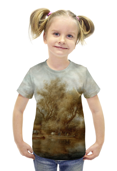 Заказать детскую футболку в Москве. Футболка с полной запечаткой для девочек Картины от AstArt - готовые дизайны и нанесение принтов.