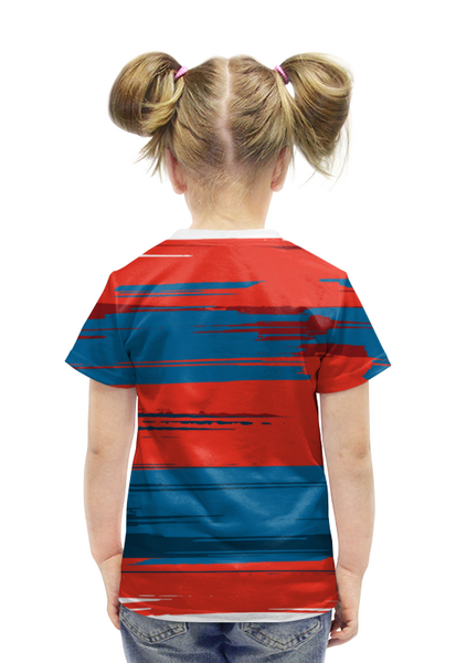 Заказать детскую футболку в Москве. Футболка с полной запечаткой для девочек Россия от DESIGNER   - готовые дизайны и нанесение принтов.