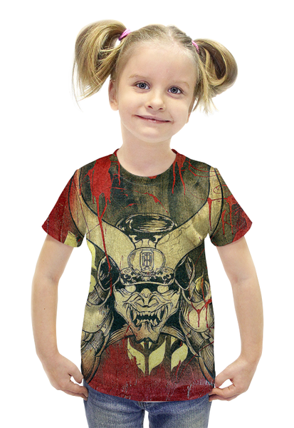 Заказать детскую футболку в Москве. Футболка с полной запечаткой для девочек Маска смерти от Иван - готовые дизайны и нанесение принтов.