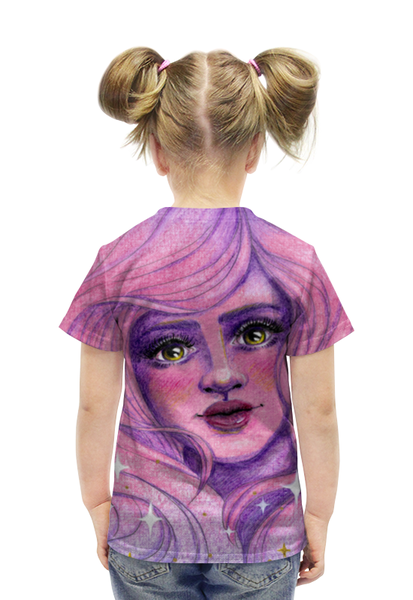 Заказать детскую футболку в Москве. Футболка с полной запечаткой для девочек Розовое настроение от d_ari.design@mail.ru - готовые дизайны и нанесение принтов.