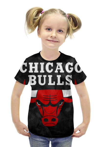 Заказать детскую футболку в Москве. Футболка с полной запечаткой для девочек Chicago Bulls от Broadway music - готовые дизайны и нанесение принтов.