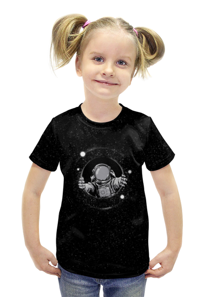 Заказать детскую футболку в Москве. Футболка с полной запечаткой для девочек Черная дыра от ISliM - готовые дизайны и нанесение принтов.