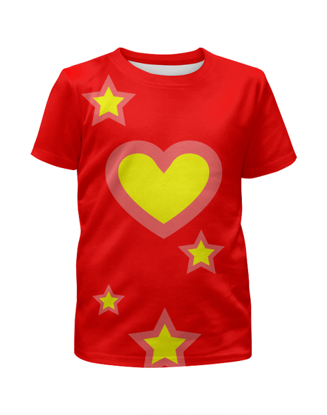 Заказать детскую футболку в Москве. Футболка с полной запечаткой для девочек сердечко от Арам  - готовые дизайны и нанесение принтов.