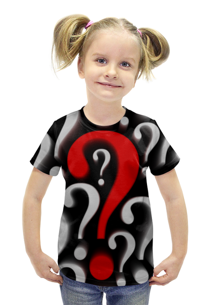 Заказать детскую футболку в Москве. Футболка с полной запечаткой для девочек Вопрос от Ирина - готовые дизайны и нанесение принтов.