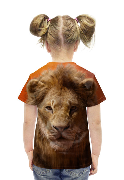 Заказать детскую футболку в Москве. Футболка с полной запечаткой для девочек Король Лев от skynatural - готовые дизайны и нанесение принтов.