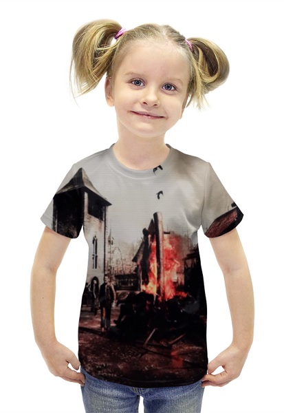Заказать детскую футболку в Москве. Футболка с полной запечаткой для девочек Resident Evil 4 от  PRO_DESIGN - готовые дизайны и нанесение принтов.