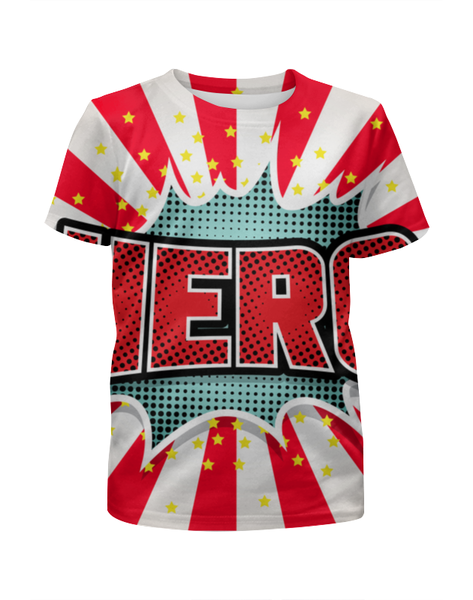Заказать детскую футболку в Москве. Футболка с полной запечаткой для девочек HEROO от Jimmy Flash - готовые дизайны и нанесение принтов.