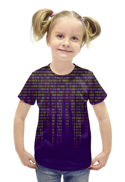 Заказать детскую футболку в Москве. Футболка с полной запечаткой для девочек Числа от THE_NISE  - готовые дизайны и нанесение принтов.