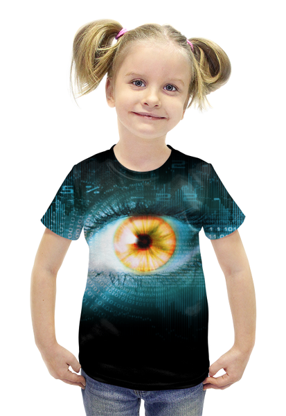 Заказать детскую футболку в Москве. Футболка с полной запечаткой для девочек Всевидящее око от queen  - готовые дизайны и нанесение принтов.