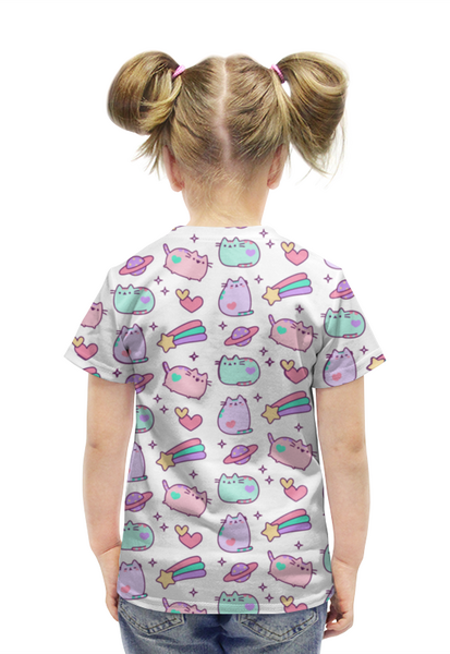 Заказать детскую футболку в Москве. Футболка с полной запечаткой для девочек Пушин от EK  - готовые дизайны и нанесение принтов.