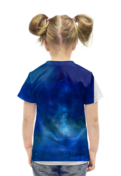 Заказать детскую футболку в Москве. Футболка с полной запечаткой для девочек Енотик от T-shirt print  - готовые дизайны и нанесение принтов.